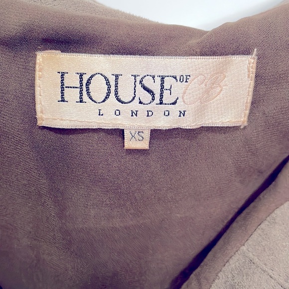 House Of CB London Pia Suedette Dress Taupe - Picture 6 of 13